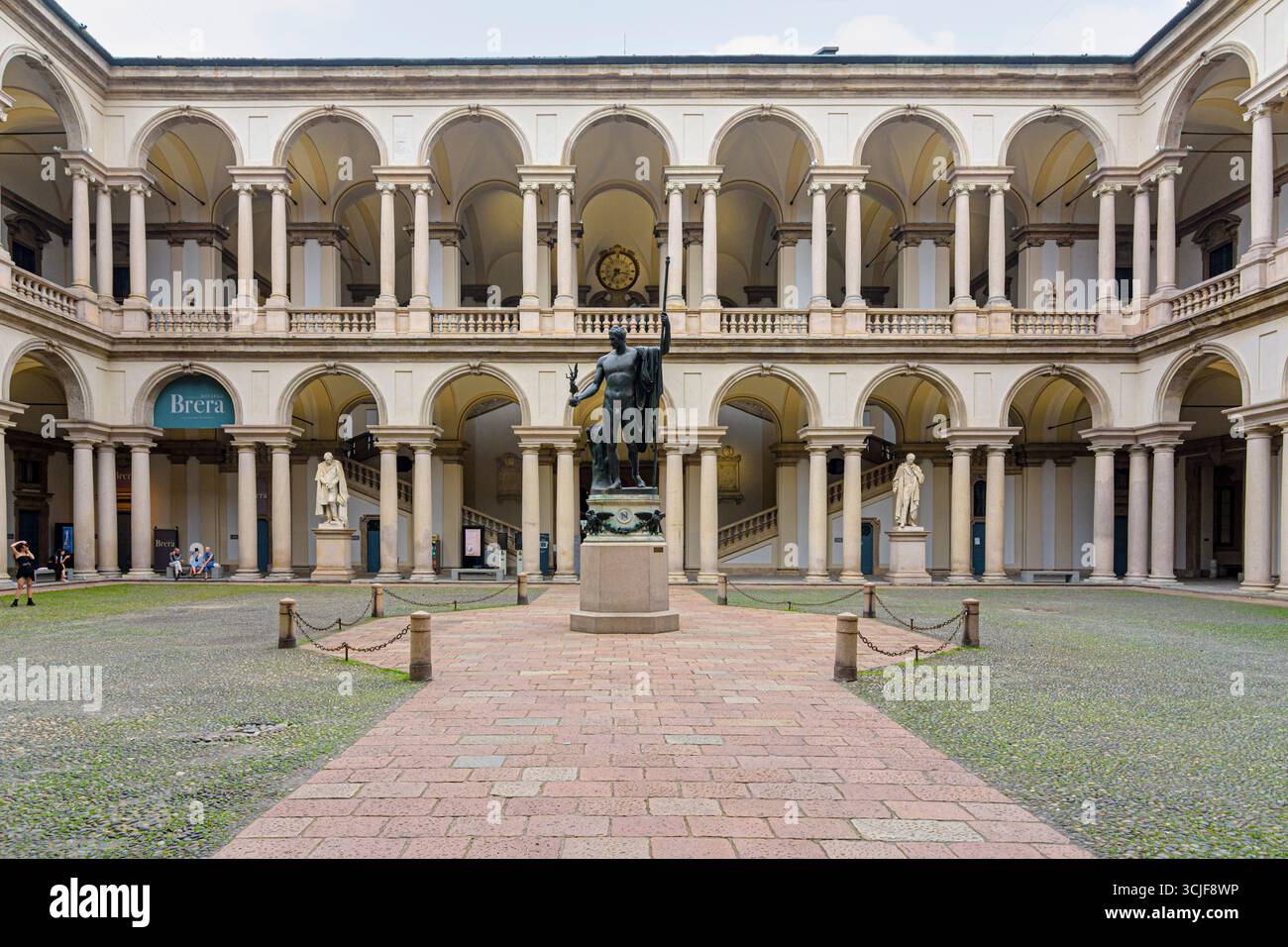 Palazzo Brera et la statue de Napoléon I, C. Banque D'Images