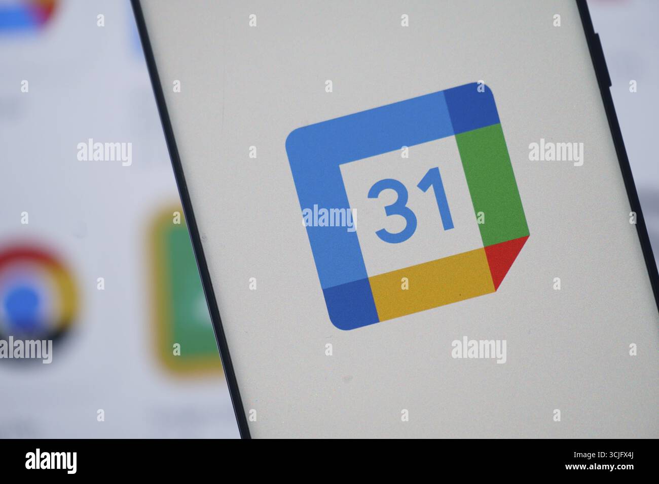 Logo Google Calendar représentant une application de planification numérique Banque D'Images