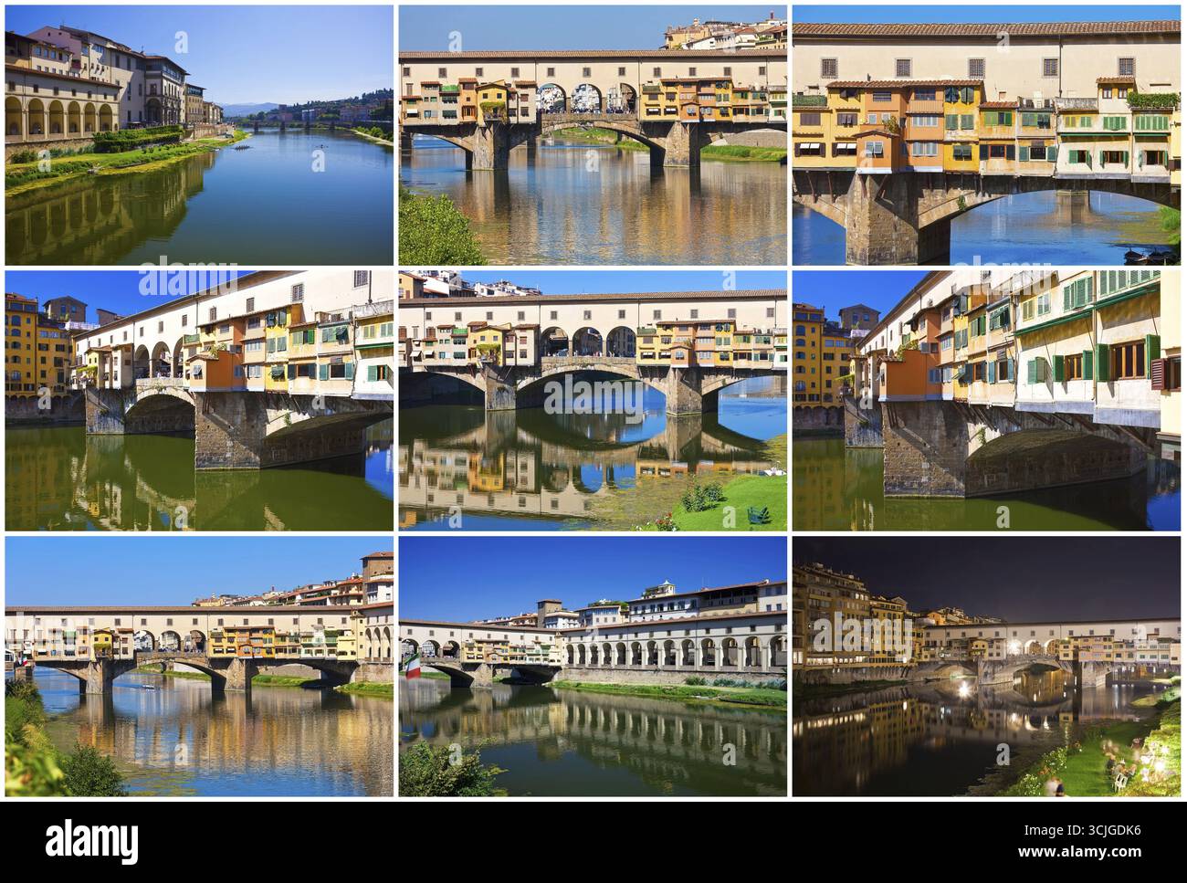 Vieux pont - Ponte Vecchio à Florence, Toscane, Italie Banque D'Images