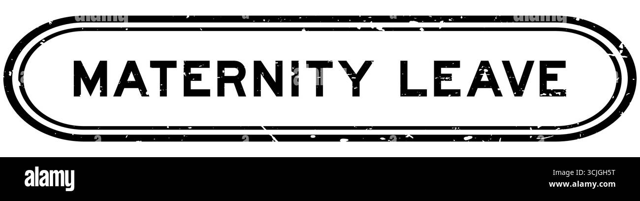 Grunge noir maternité laisser le mot timbre de joint en caoutchouc sur fond blanc Illustration de Vecteur