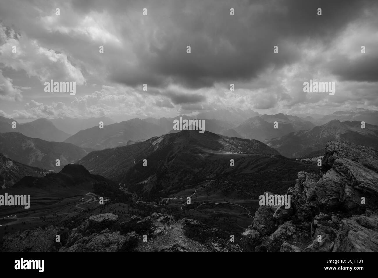 Vue de Cima Monte, Dolomites, Italie Banque D'Images
