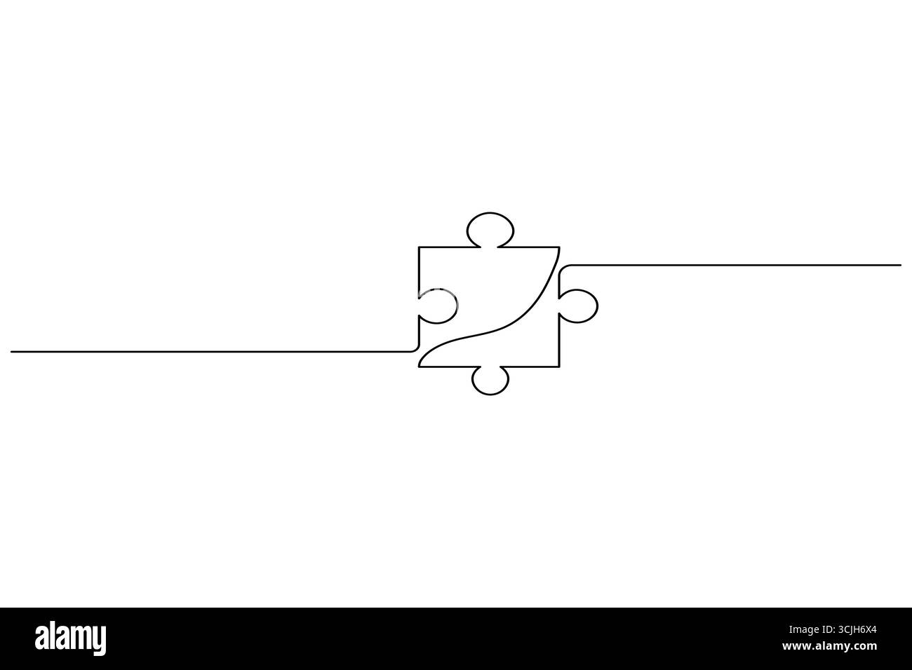 Illustration d'art de ligne continue d'une pièce de puzzle, parfait pour les concepts de résolution de problèmes Illustration de Vecteur