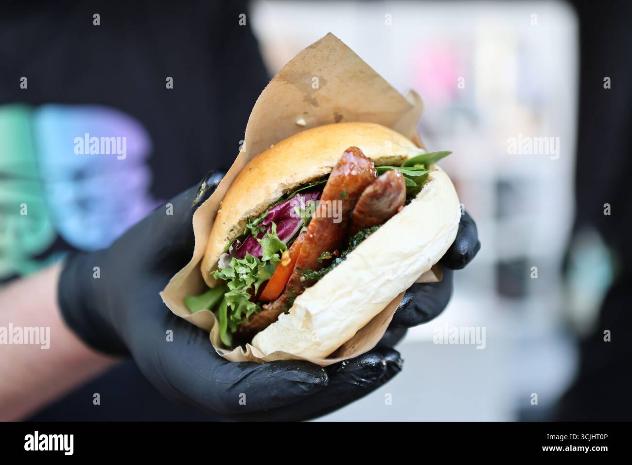 Allemagne, Berlin, 7 septembre 2025, Food at the Event Food & culture Meets Schloßstraße à Steglitz-Zehlendorf. Crédit : Sven Struck/Alamy Live News Banque D'Images