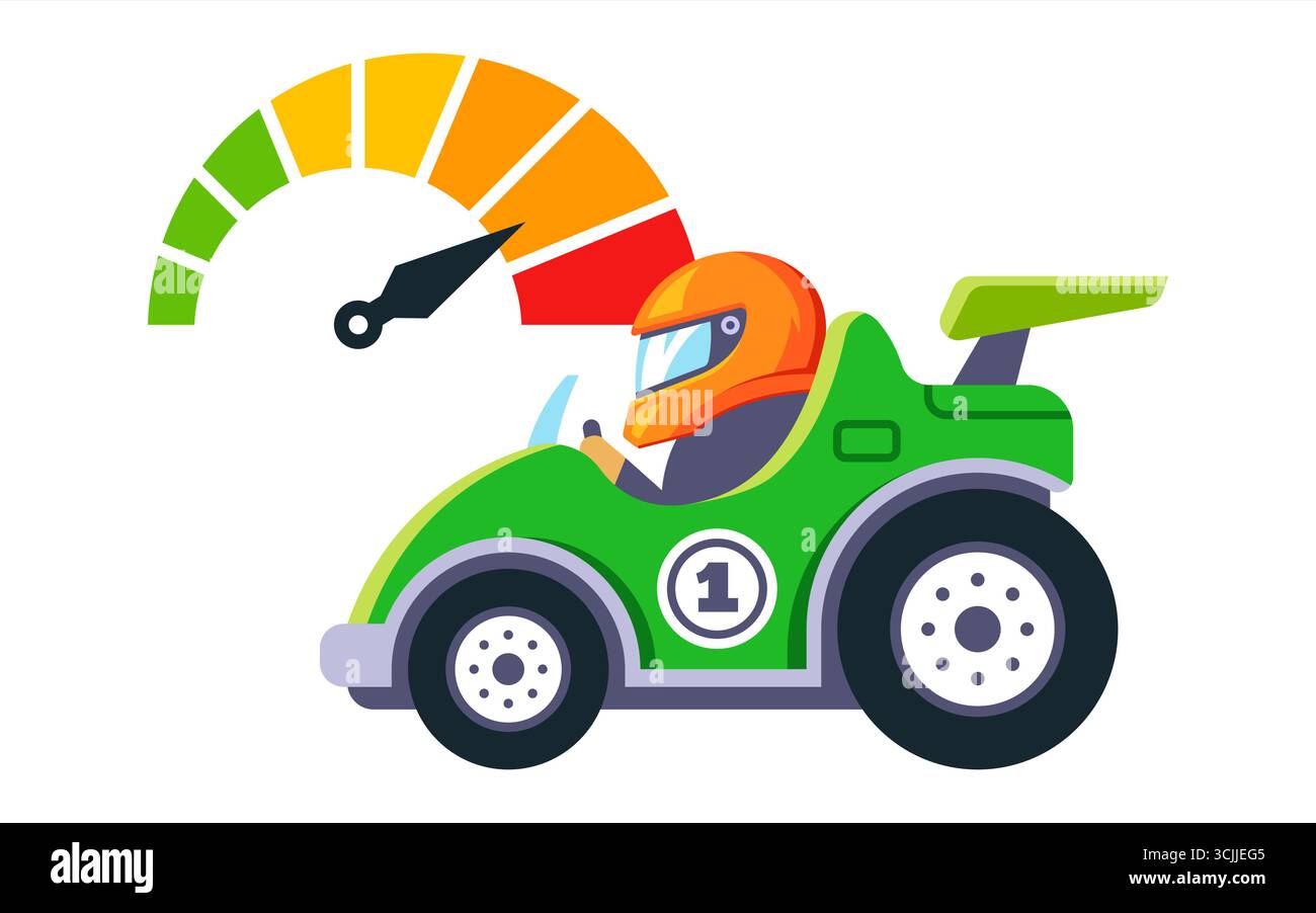 vitesse de voiture de course. participation à la course. illustration plate. Illustration de Vecteur