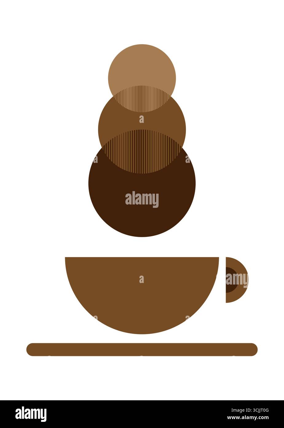 signe de tasse à café, conception de logo dans le style plat moden, affiche de typographie de bonne idée. Vecteur isolé sur fond blanc Illustration de Vecteur