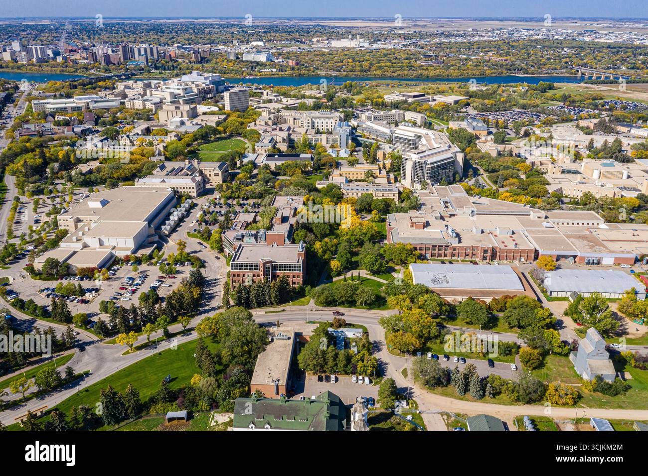 Vue aérienne de la région de Saskatoon de l'Université de la Saskatchewan. 16 septembre 2019 Banque D'Images