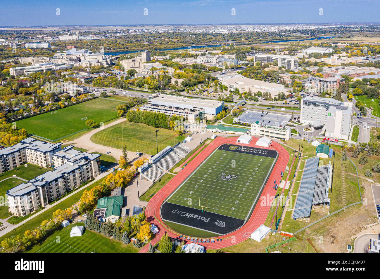 Vue aérienne de la région de Saskatoon de l'Université de la Saskatchewan. 16 septembre 2019 Banque D'Images