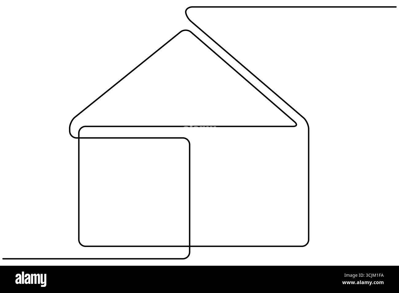 Maison de dessin à la main dessin continu d'une ligne et style minimaliste isolent l'illustration vectorielle de contour Illustration de Vecteur