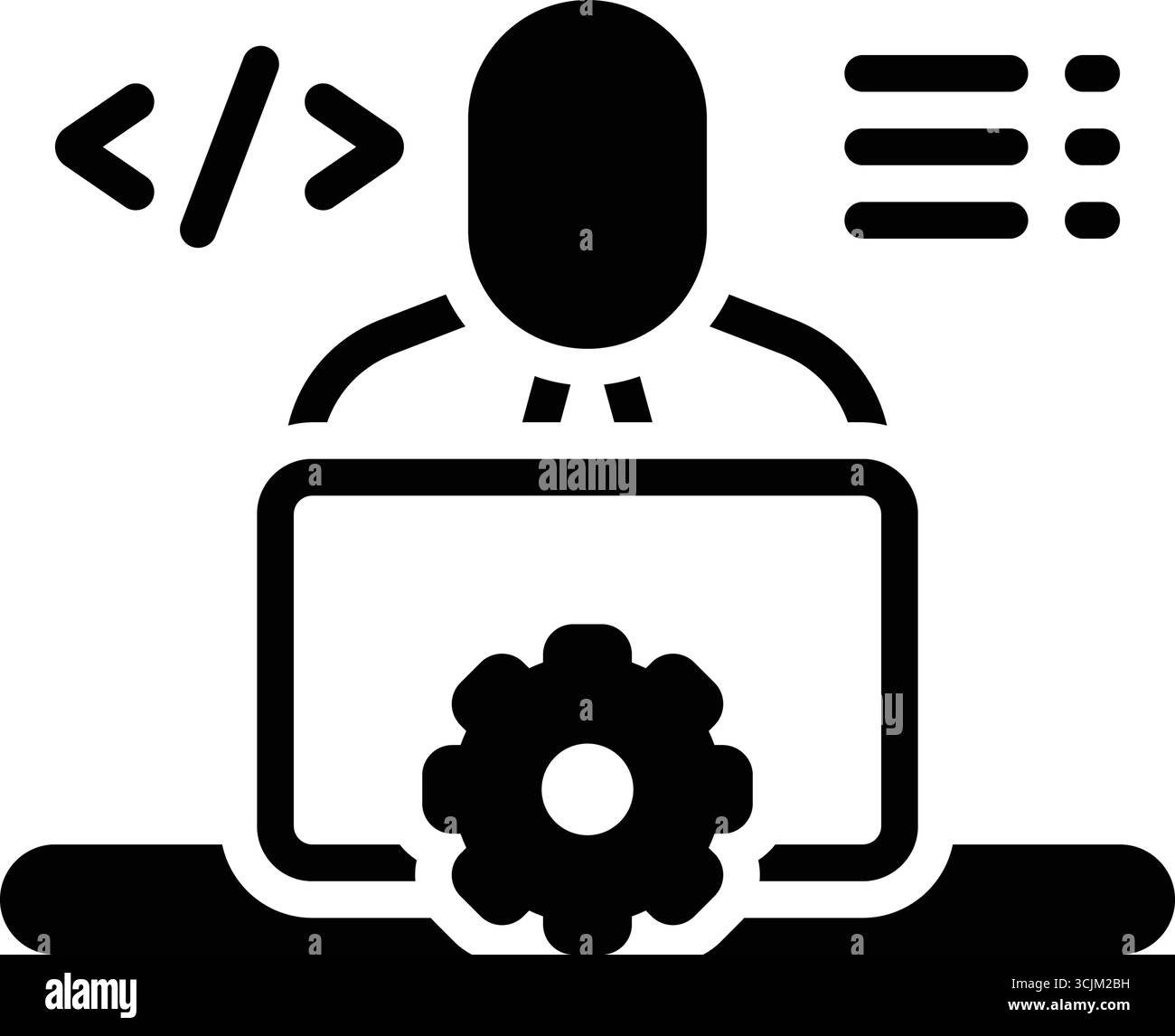 Icône pour ingénieur logiciel, développeur Illustration de Vecteur