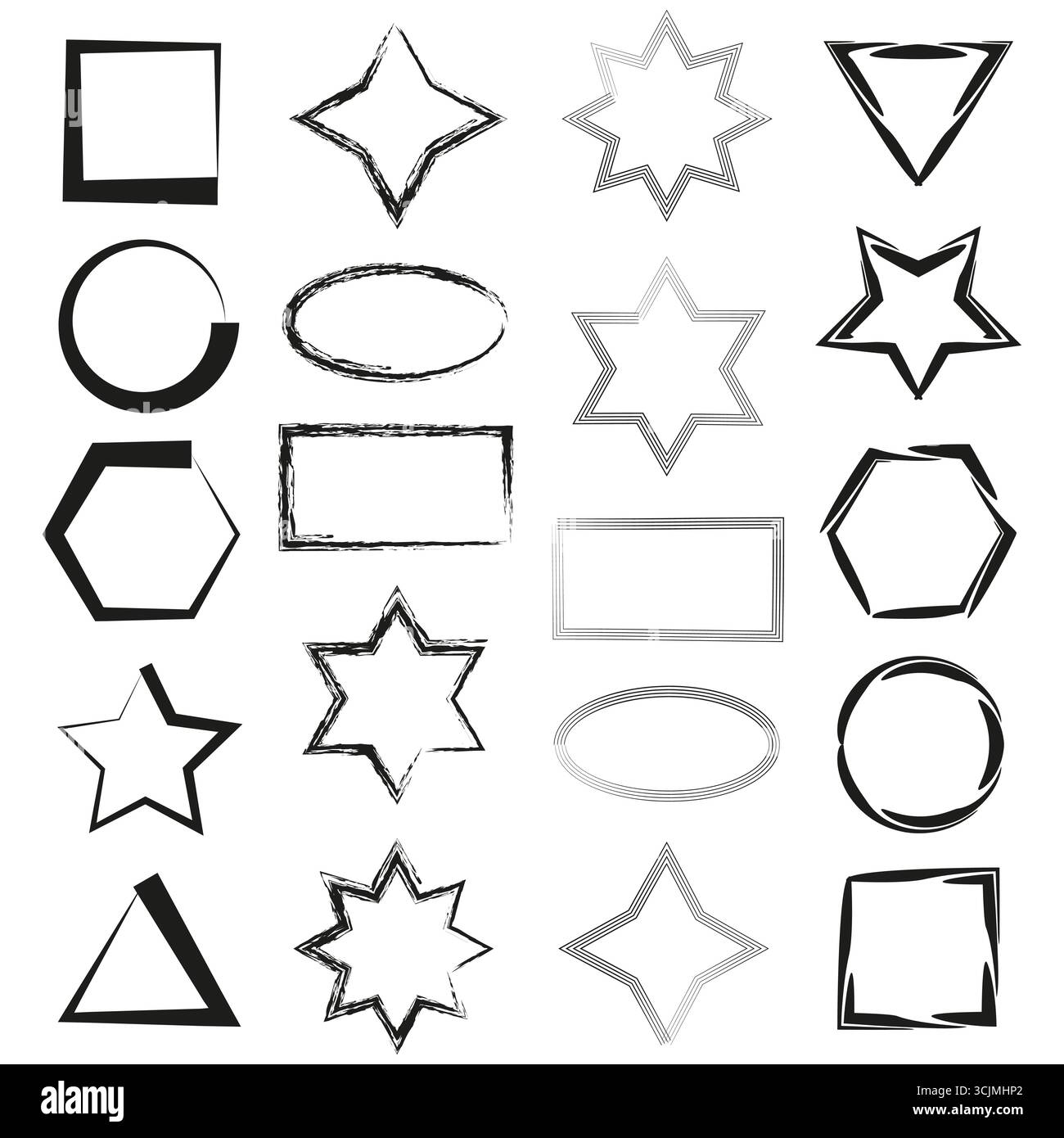 Ensemble de formes géométriques. Illustration de symboles divers. Collection de formulaires simples. Graphiques vectoriels. SPE 10. Illustration de Vecteur