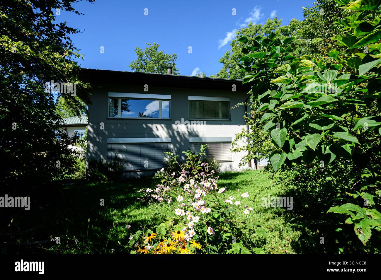 Jardin en été, Looren Maison des traducteurs, Wernetshausen, Hinwil, Zurich, Suisse, Banque D'Images