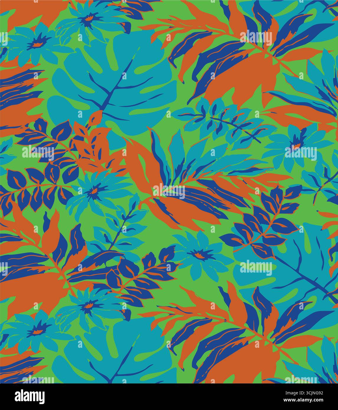 Modèle sans couture créatif abstrait avec des plantes tropicales et un fond artistique, ethnique, feuilles, feuille, modèle sans couture Illustration de Vecteur