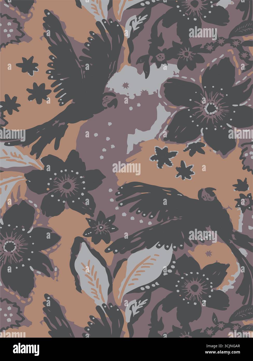 Modèle sans couture créatif abstrait avec des plantes tropicales et un fond artistique, ethnique, feuilles, feuille, modèle sans couture Illustration de Vecteur