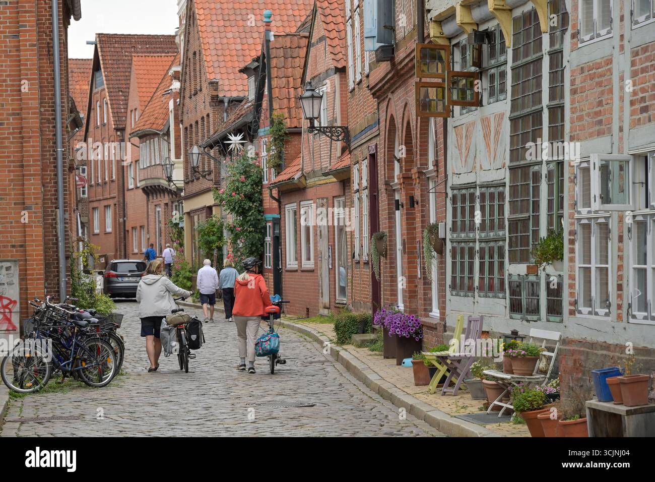Straßenszene, Elbstraße, Altstadt, Lauenburg, Schleswig-Holstein, Deutschland Banque D'Images