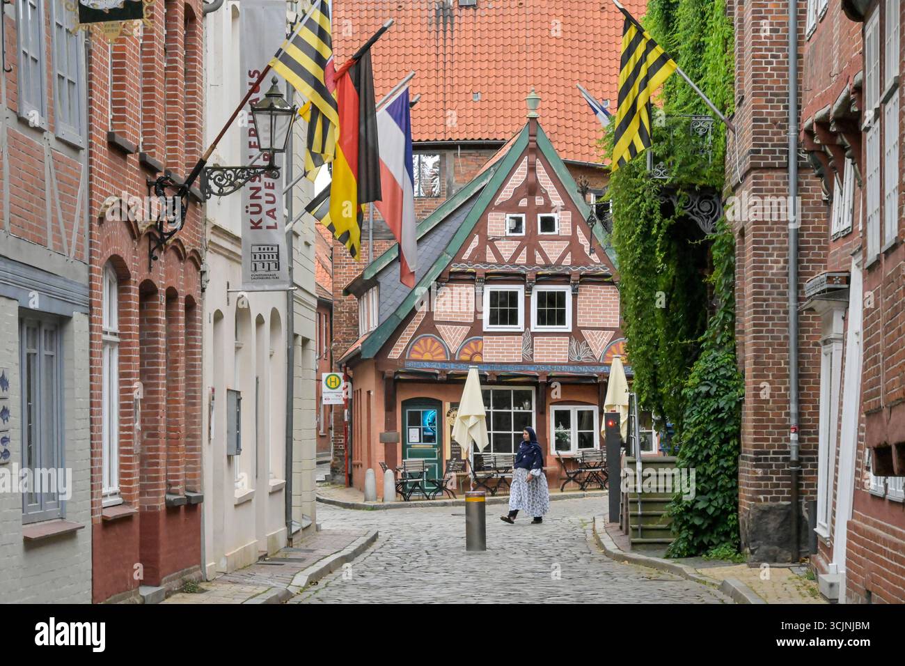 Straßenszene, Elbstraße, Altstadt, Lauenburg, Schleswig-Holstein, Deutschland Banque D'Images