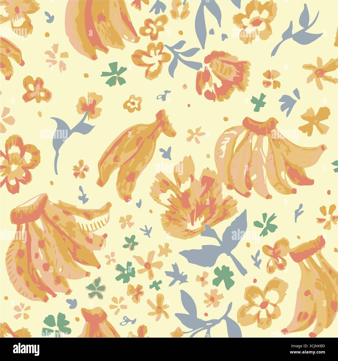 Motif sans couture vibrant avec un bananier tropical avec des feuilles vertes luxuriantes sur un fond blanc pur, parfait pour les textiles, le papier peint et le desi Illustration de Vecteur