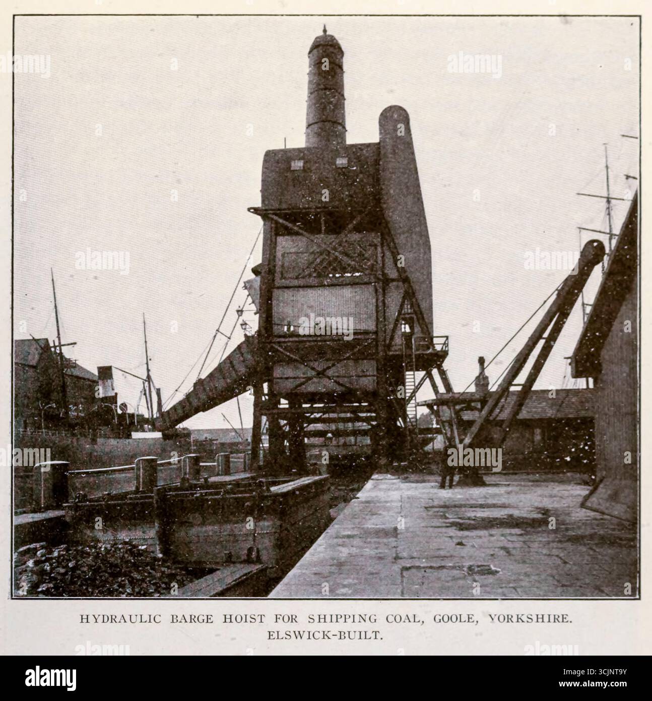 PALAN HYDRAULIQUE POUR BARGE POUR LE TRANSPORT DE CHARBON, GOOLE, YORKSHIRE. ELSWICK-CONSTRUIT. De l'article APPAREILS DE PUISSANCE HYDRAULIQUE DANS LES INDUSTRIES D'INGÉNIERIE. George H. Baxter. Tiré de l'Engineering Magazine consacré au progrès industriel volume XXVI octobre 1903 - mars 1904 The Engineering Magazine Co Banque D'Images