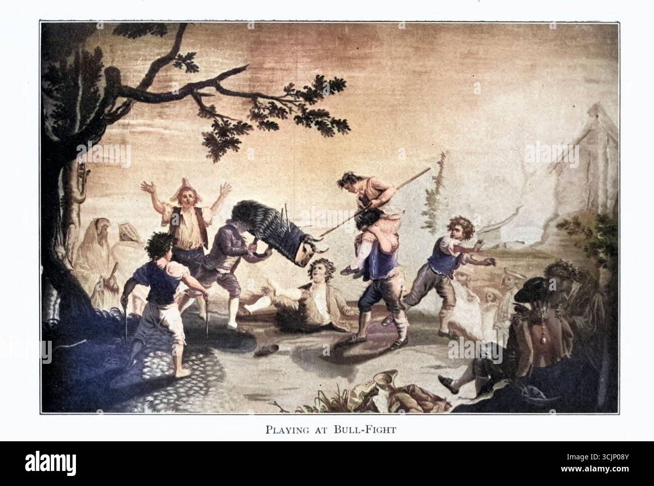 Colorisé jouant à Bull-Fight. D'après la peinture de Bayen des autoroutes espagnoles et des routes secondaires de Bates, Katharine Lee, 1859-1929 date de publication 1900 Banque D'Images