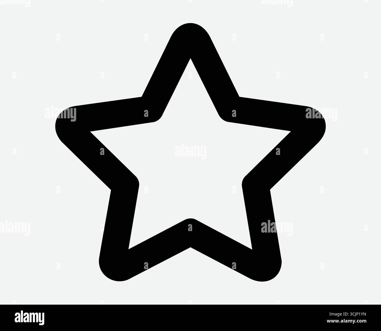 Five point Star Outline Shape icône géométrie Prix succès gagnant gagnant badge succès célébration avis Note ligne préférée Noir vide découpe Illustration de Vecteur