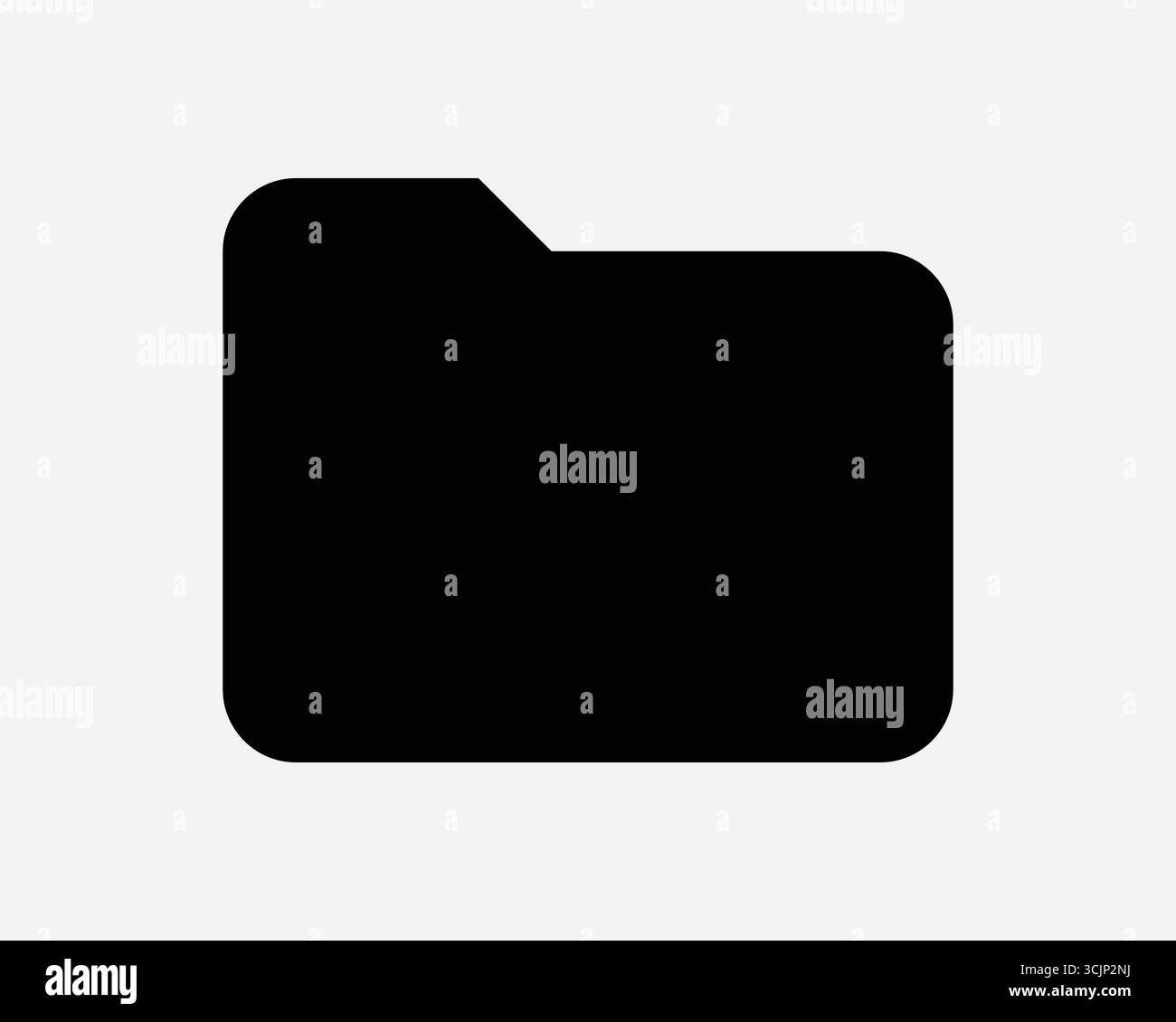 Icône de forme noire unie du dossier. Signe de silhouette de symbole de fichier de document informatique. Save Doc technologie stockage organisation numérique. Document de travail de page papier Illustration de Vecteur