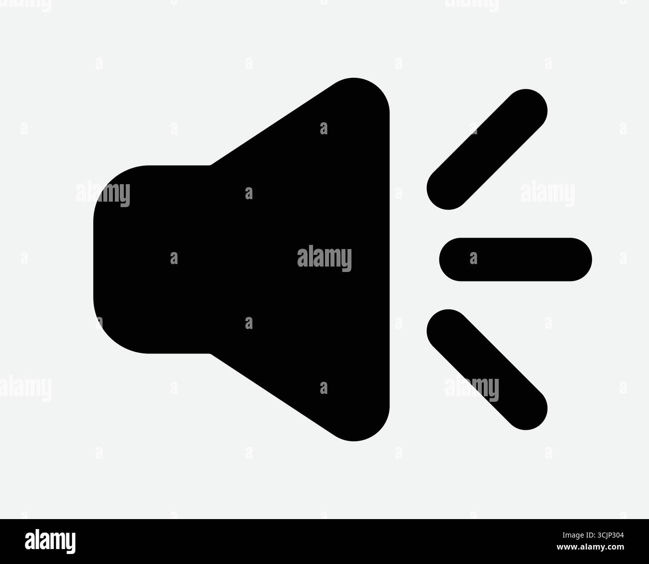 Icône du haut-parleur volume du haut-parleur bruit son Radio lecteur multimédia communication message de diffusion de la parole Noir Silhouette forme symbole signe Illustration de Vecteur