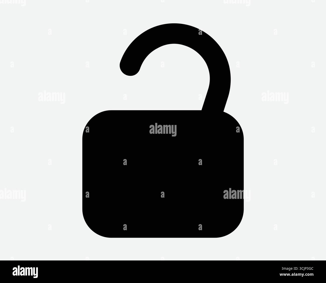 Déverrouiller l'icône cadenas ouvrir le cadenas Locker non sécurisé accès confidentialité sécurisé secret ouvert Break in Password Breach Black Shape Silhouette Symbol Illustration de Vecteur
