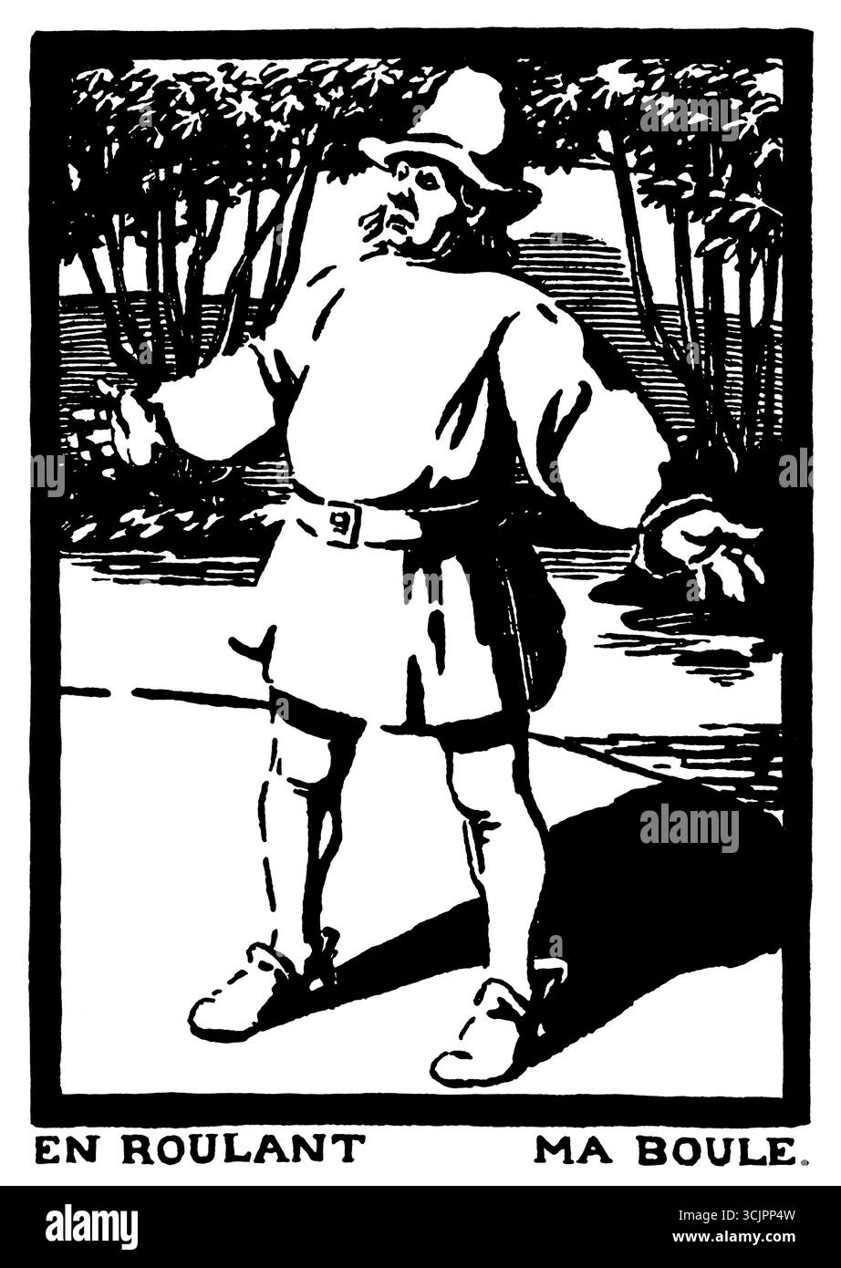 En roulant ma boule, Rolling my ball, illustration du peintre, illustrateur et auteur britannique Walford Graham Robertson Banque D'Images