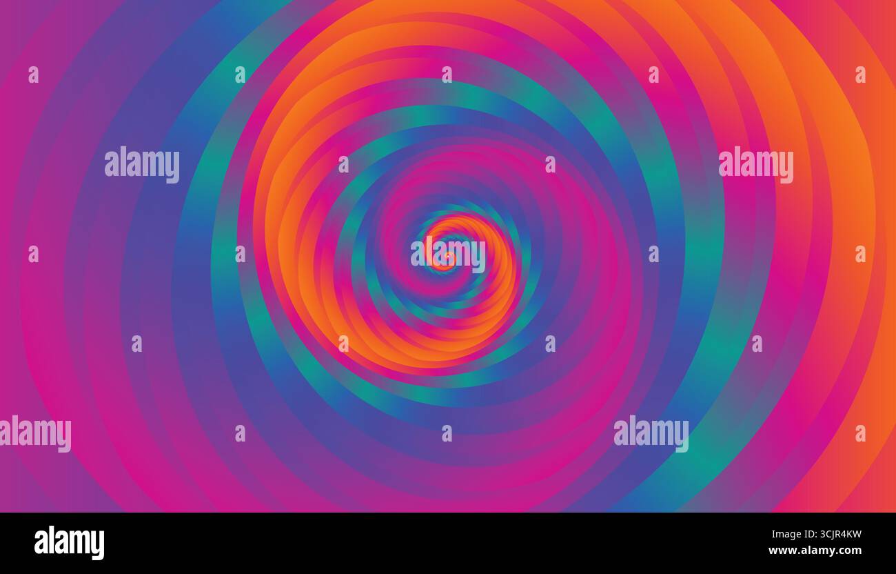 Design en spirale abstrait vibrant ou en spirale avec dégradés de couleurs. Illustration de Vecteur