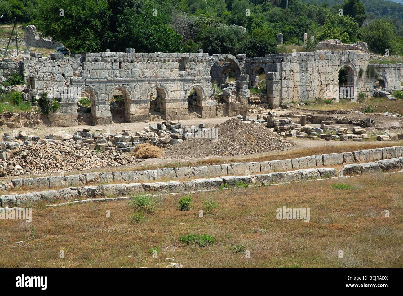 Ruines de Tlos, ancienne ville lycienne, province de Mugla, Turquie Banque D'Images