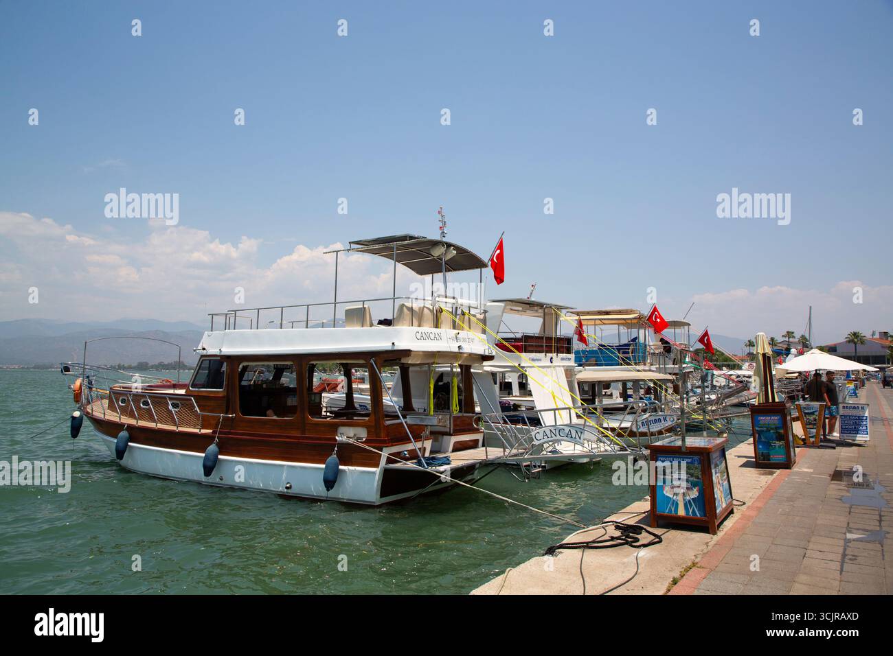 Bateaux d'excursion, Fethiye Marina, Fethiye, Province de Mugla, Turquie Banque D'Images