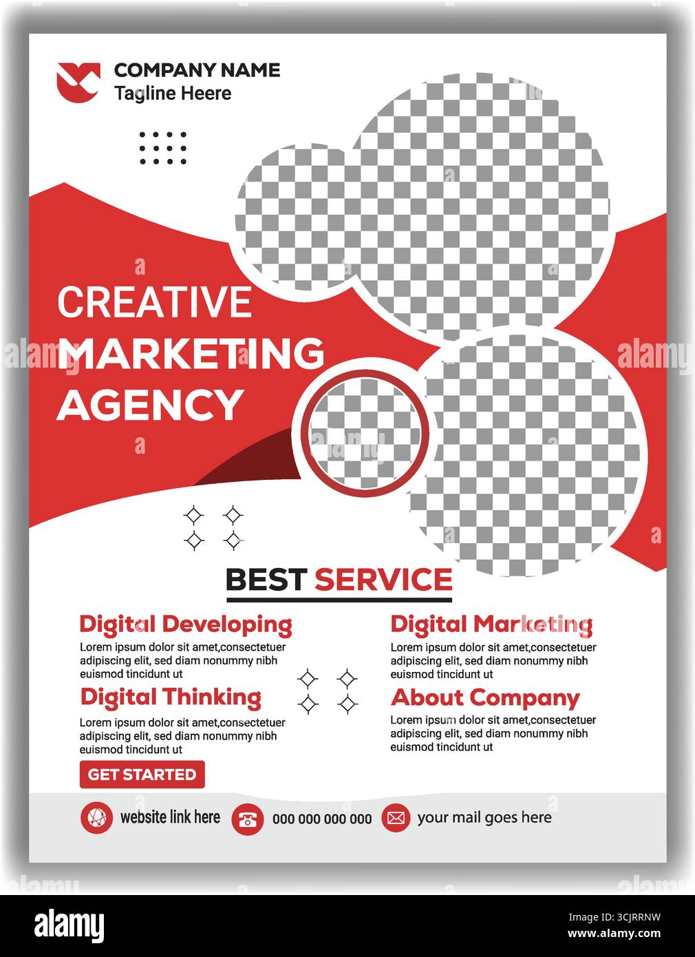 Modèle de dépliant marketing innovant illustration vectorielle de la marque commerciale créative Illustration de Vecteur