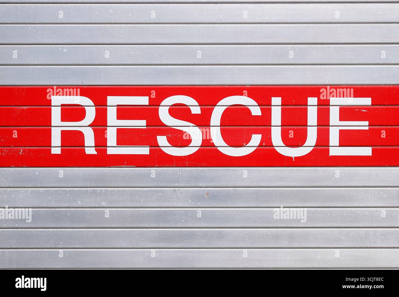 Le mot Rescue vu sur le côté d'un camion Humberside Fire & Rescue Banque D'Images