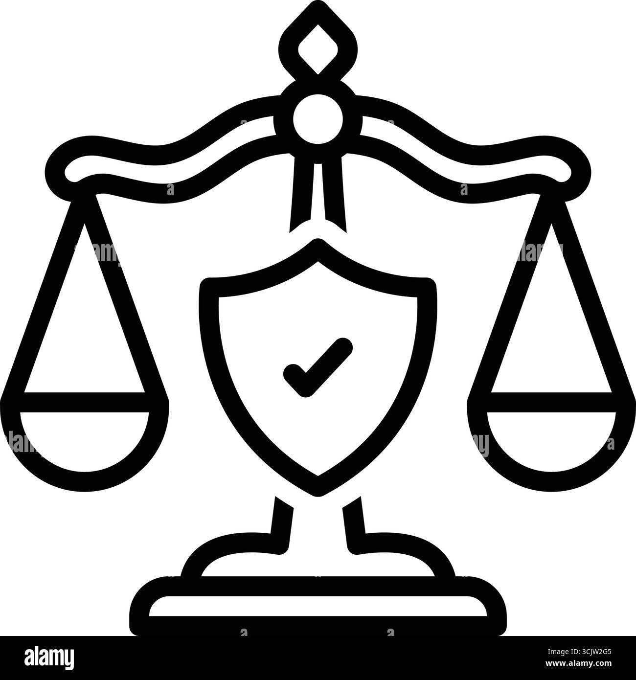 Icône pour les droits de protection, échelle de justice Illustration de Vecteur