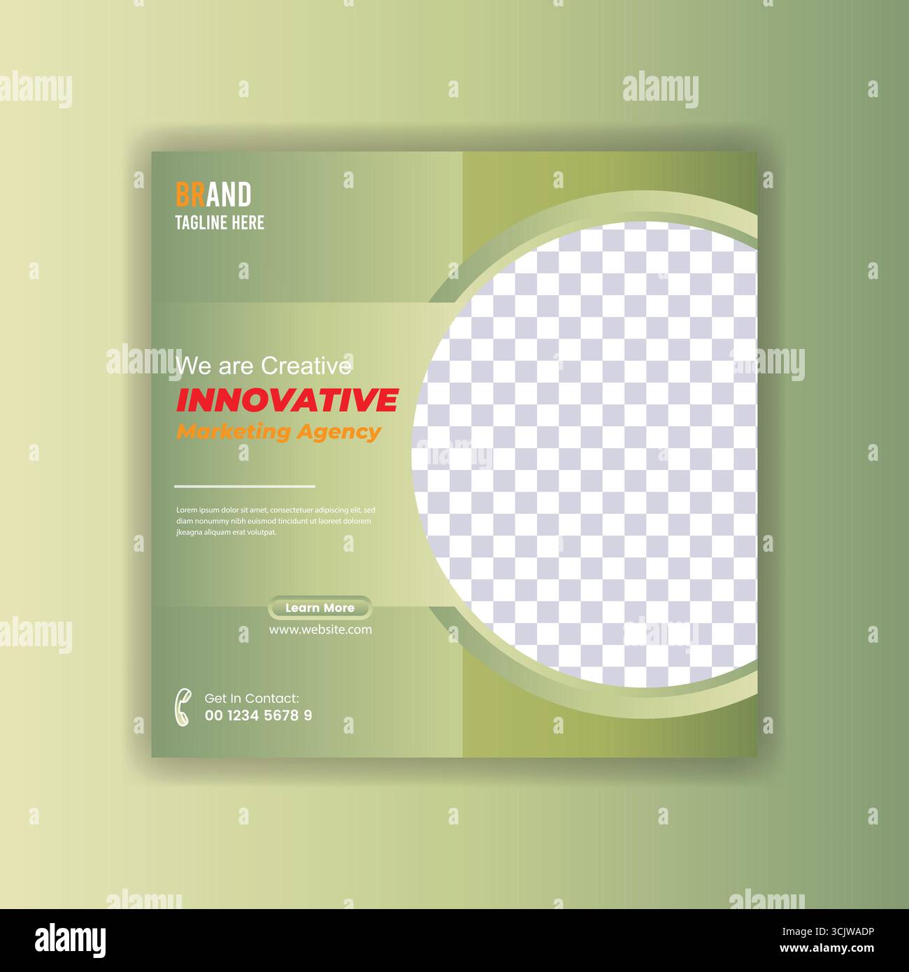 Modèle de publication de médias sociaux d'entreprise dégradé de vert moderne Illustration de Vecteur