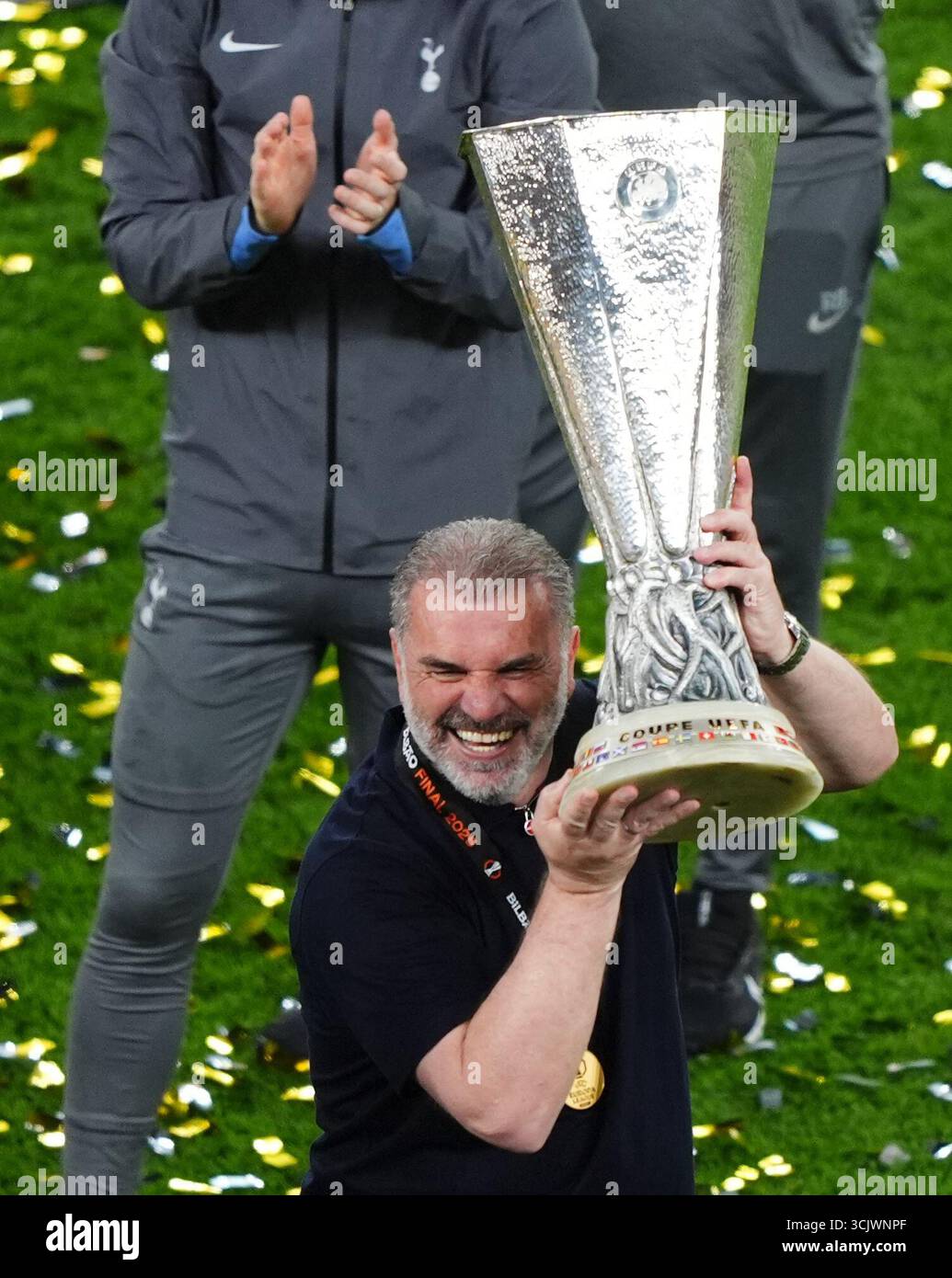 Dossier photo du 21/05/25 de Ange Postecoglou. Nottingham Forest devrait nommer l'ancien patron de Tottenham Ange Postecoglou pour remplacer Nuno Espirito Santo. Nuno a été limogé lundi soir suite à une rupture de sa relation avec le propriétaire Evangelos Marinakis. Date d'émission : mardi 9 septembre 2025. Banque D'Images