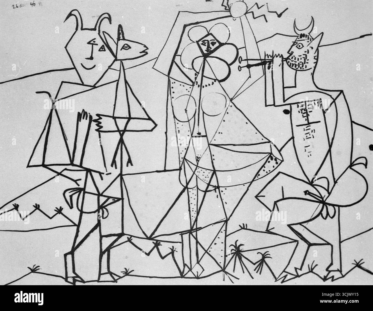 Dessin de l'artiste espagnol Pablo Picasso, 1946 Banque D'Images