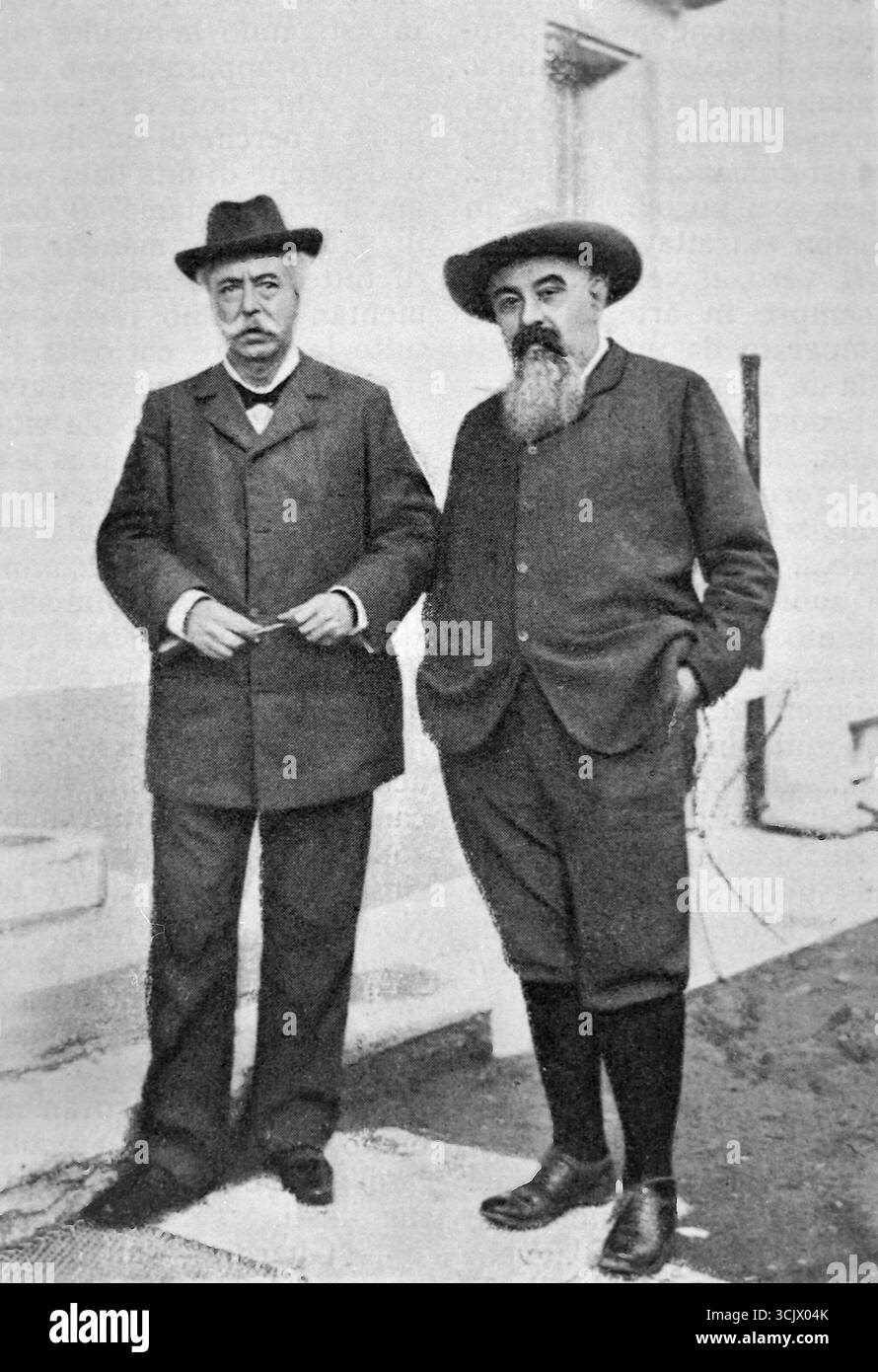 Poète italien Giuseppe Giacosa et romancier Edmondo de Amicis, années 1890 Banque D'Images