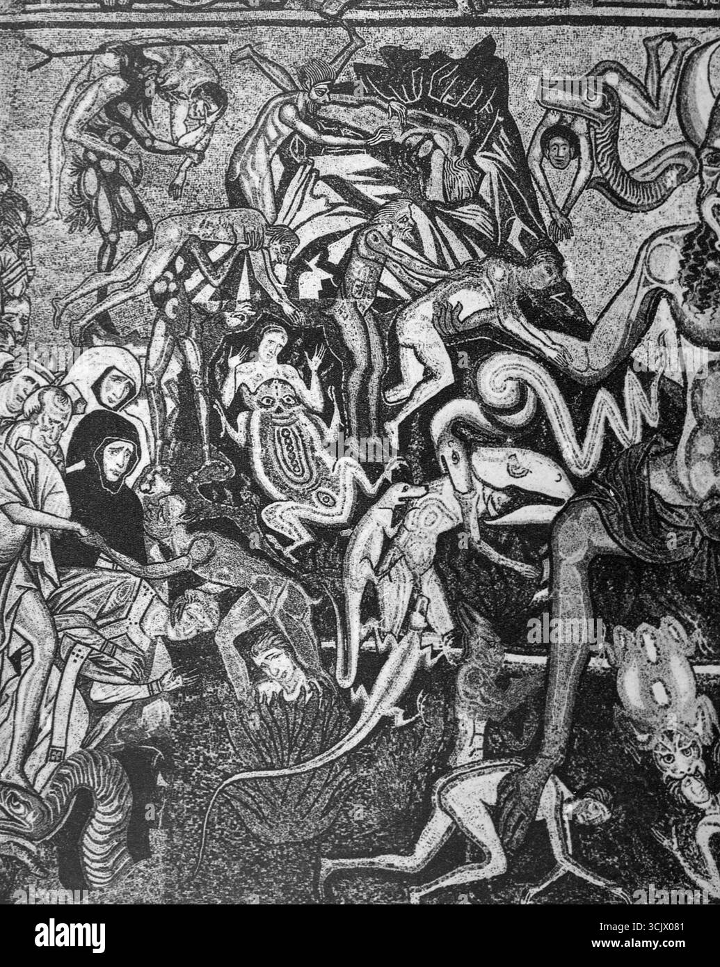 Détail des mosaïques sur le dôme du Baptistère de Saint Jean, Florence, Italie des années 1200 Banque D'Images