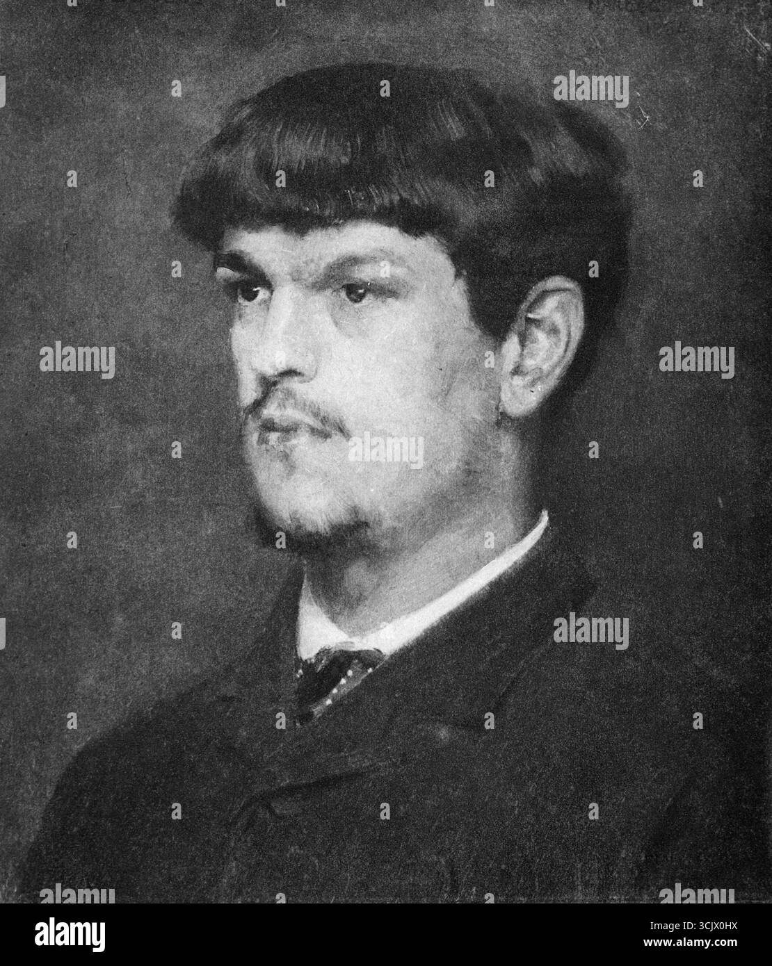 Portrait du compositeur français Claude Debussy, par l'artiste Marcel Baschet, 1887 Banque D'Images