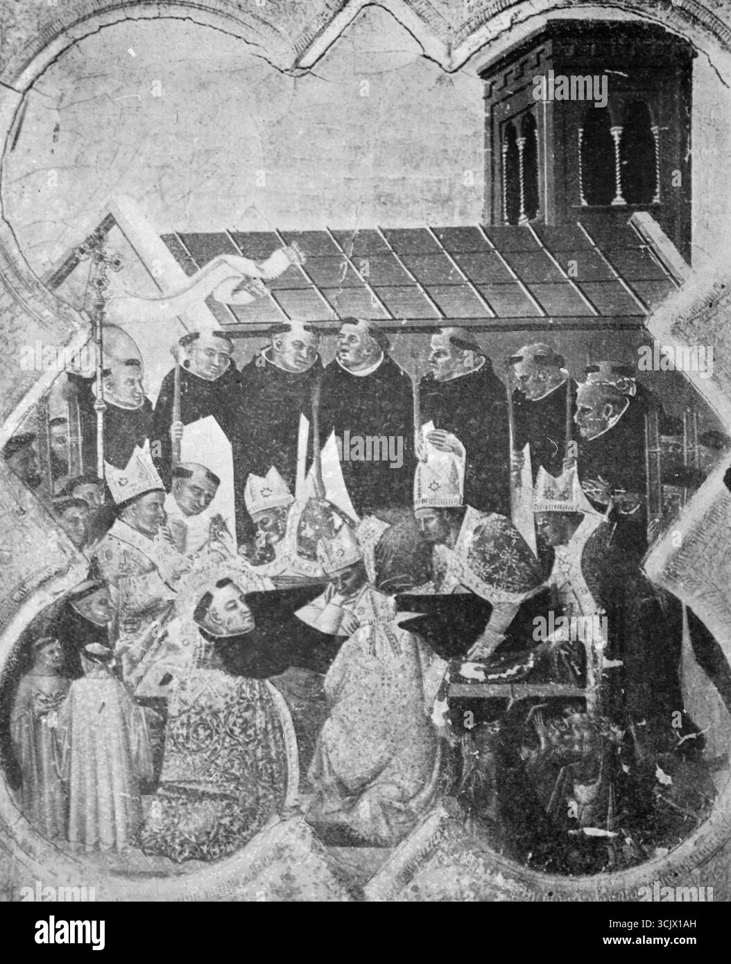 Histoire de Saint Dominique : prophètes, peinture de l'artiste italien Francesco Traini, XIVe siècle Banque D'Images