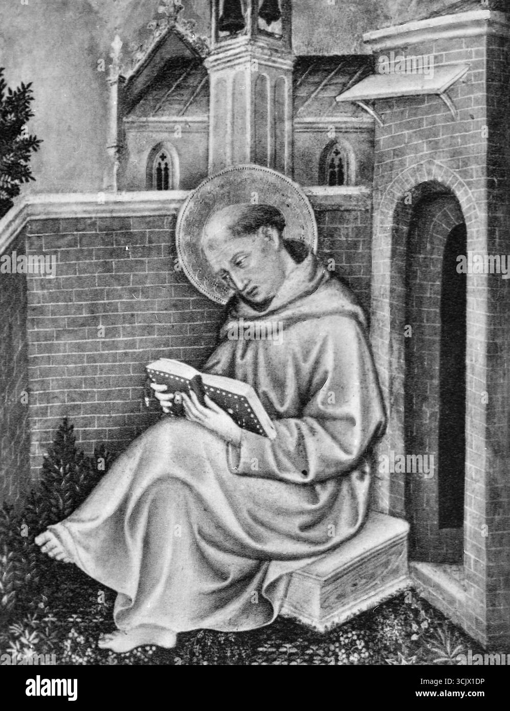 Saint Thomas d'Aquin, peinture de l'artiste italien Gentile da Fabriano XVe siècle Banque D'Images
