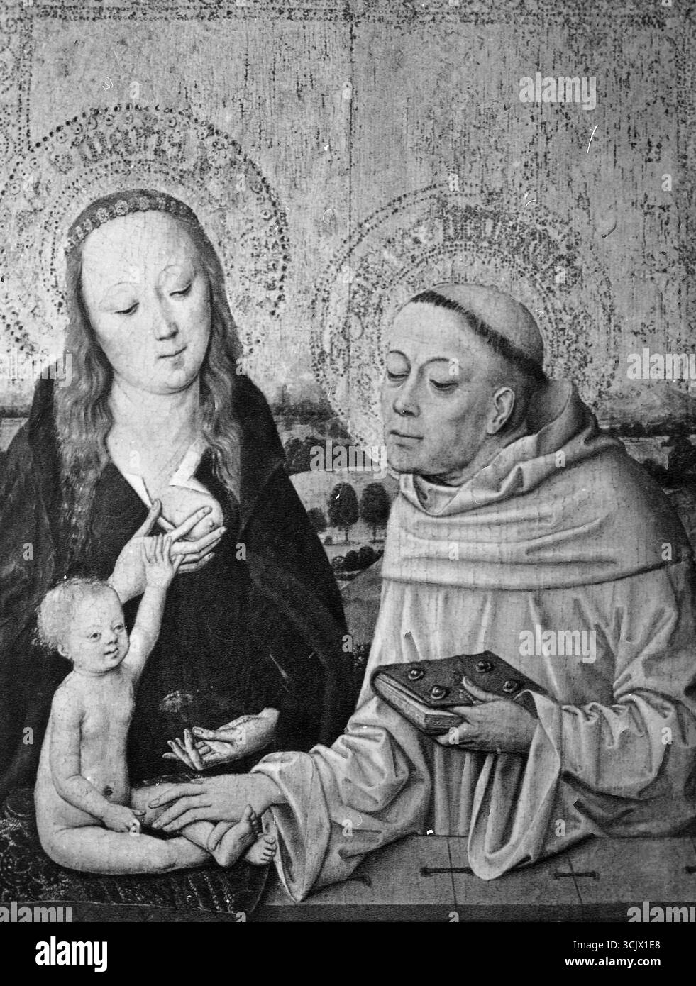 Saint Bernard, peinture de l'artiste allemand Maître de la vie de la Vierge, XVe siècle Banque D'Images