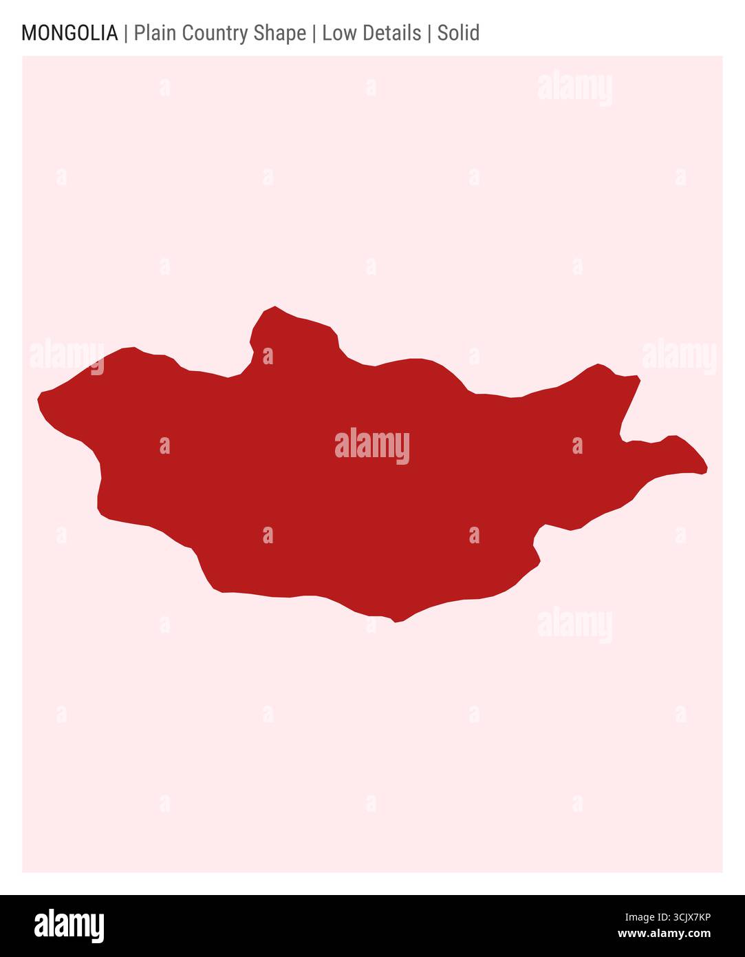 Carte du pays de la plaine de Mongolie. Peu de détails. Style Uni. Forme de Mongolie. Illustration vectorielle. Illustration de Vecteur