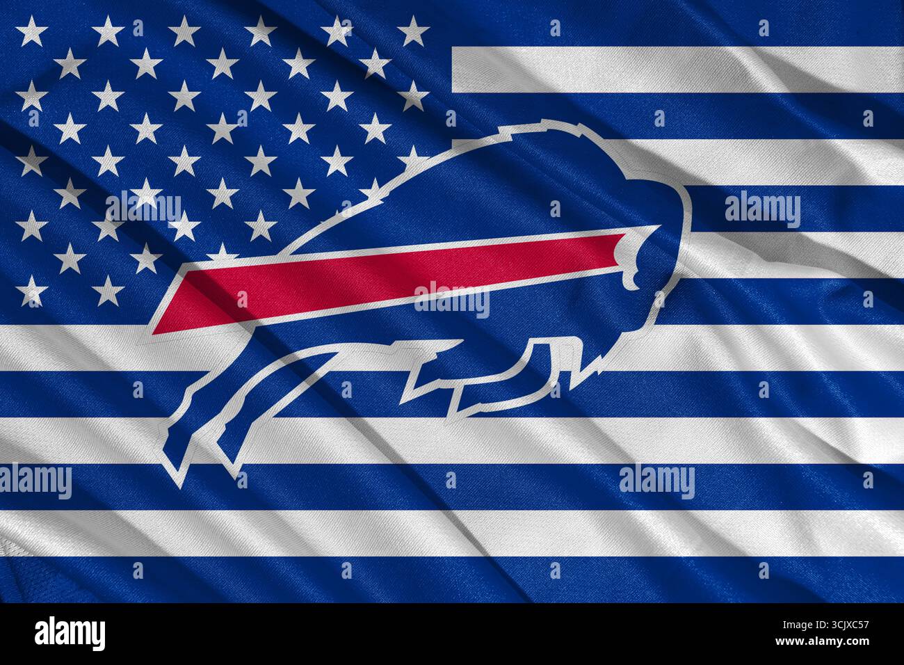 Pringsewu, Lampung ; 9 septembre 2025 ; le logo des Buffalo Bills est membre de l'American Football Conference East. NFL États-Unis. Banque D'Images