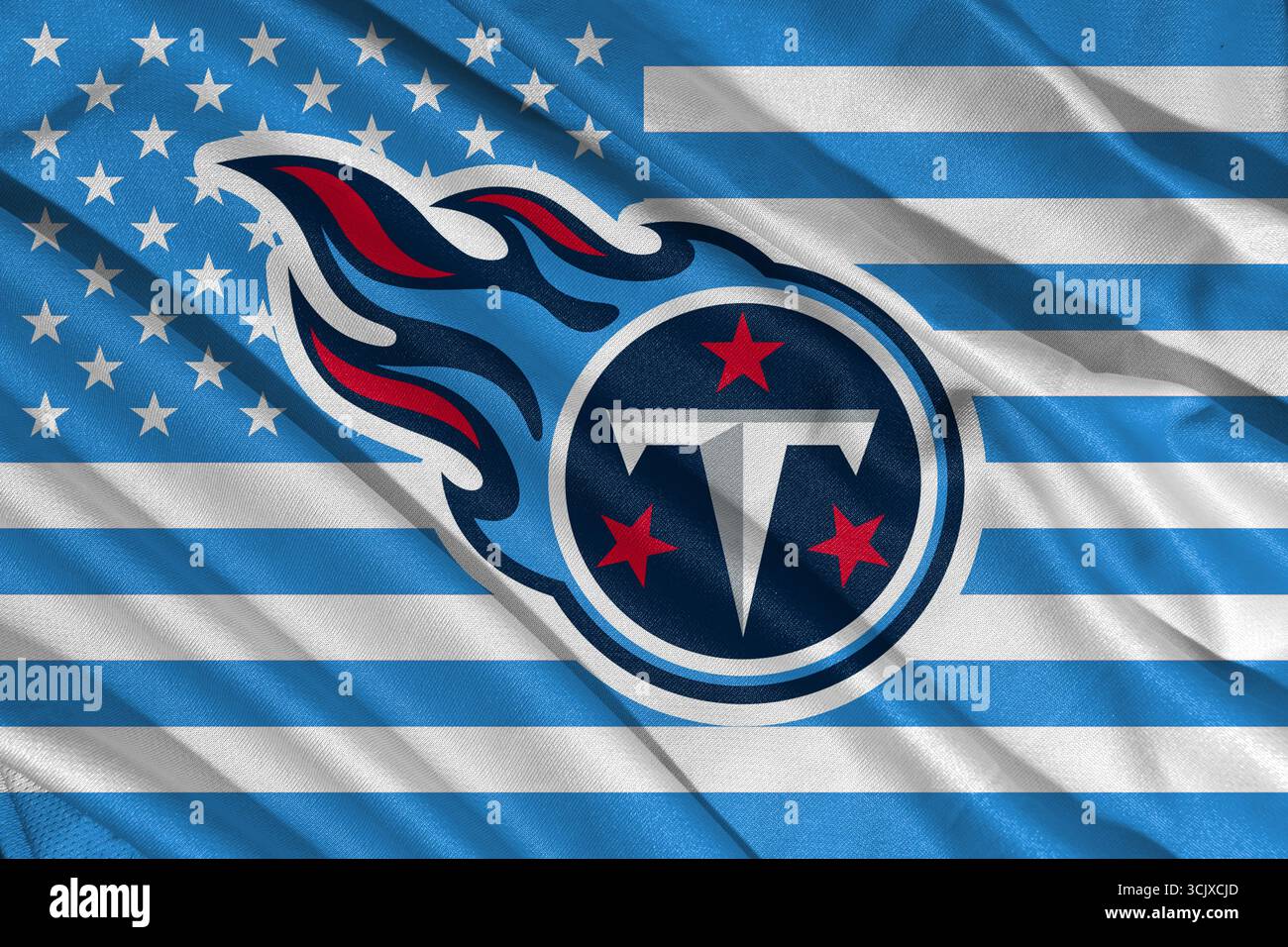 Pringsewu, Lampung ; 9 septembre 2025 ; le logo des Titans du Tennessee est un membre de l'American Football Conference South. NFL États-Unis. Banque D'Images