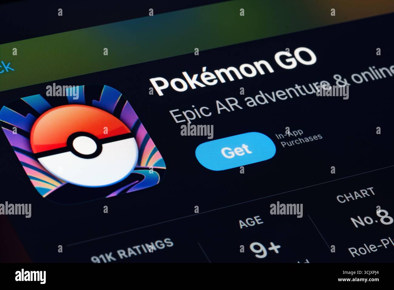 Application Pokemon GO Banque D'Images