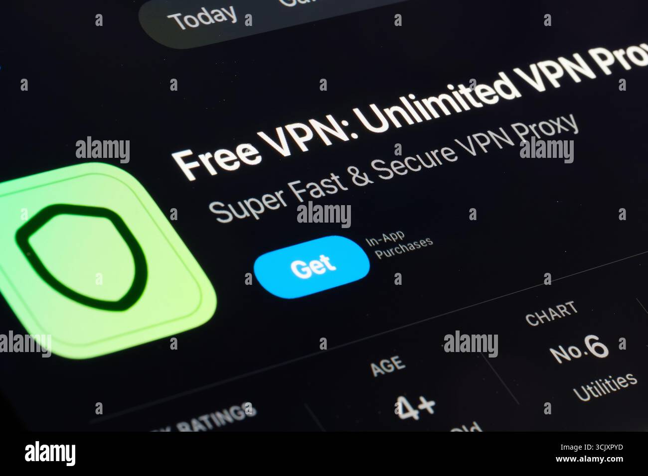 Application VPN gratuite Banque D'Images