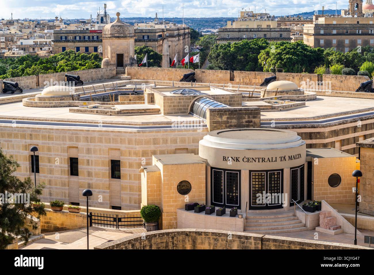 La Valette, Malte - 26 décembre 2023 : vue de la Banque centrale de Malte dans la capitale Banque D'Images