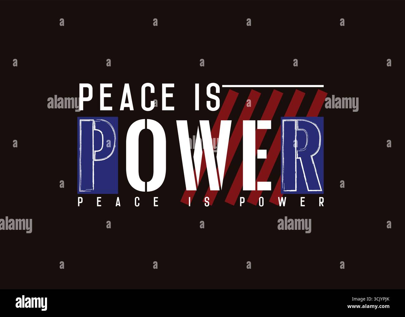 Peace is Power T-shirt Design Illustration de Vecteur