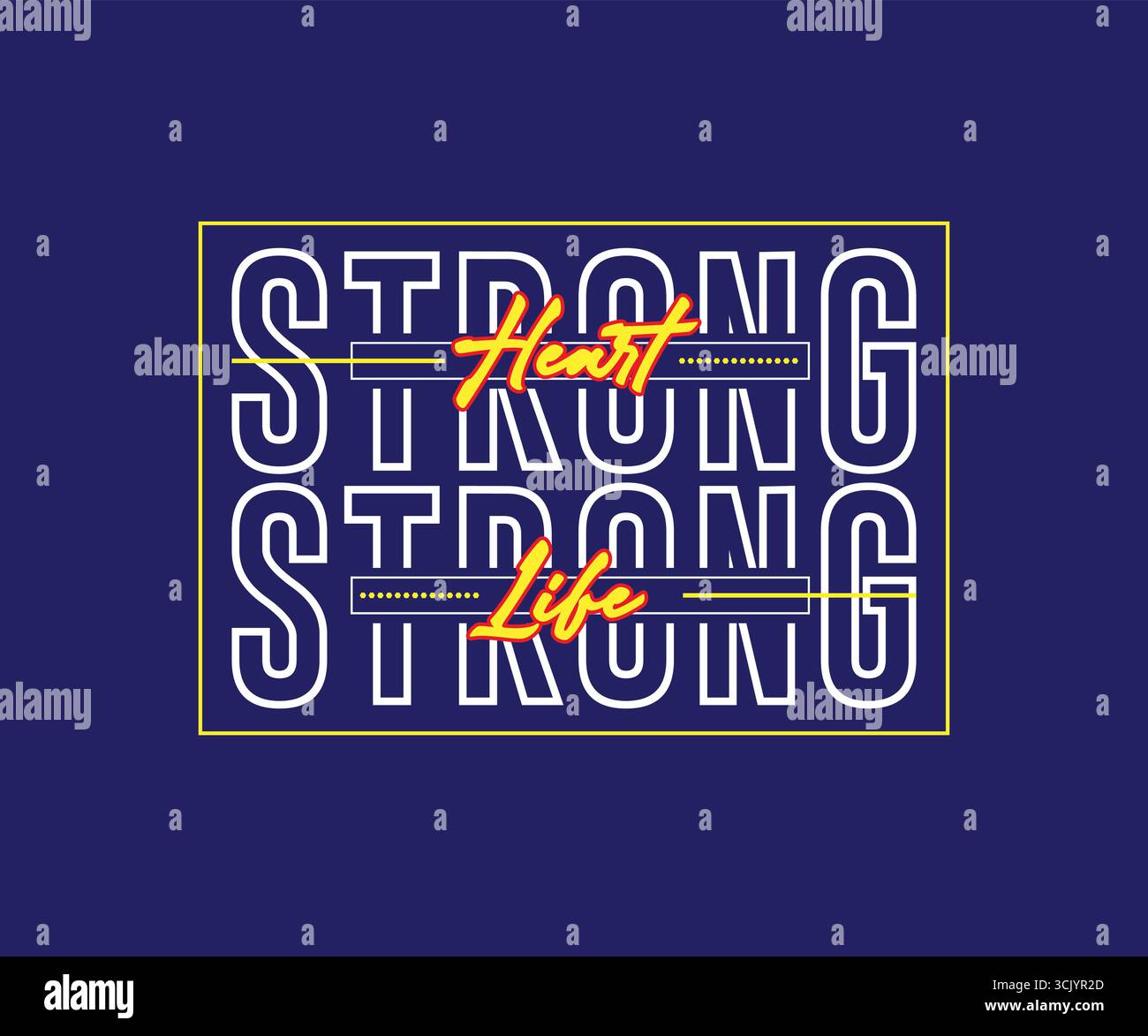 Design du T-shirt Strong Heart Strong Life Illustration de Vecteur
